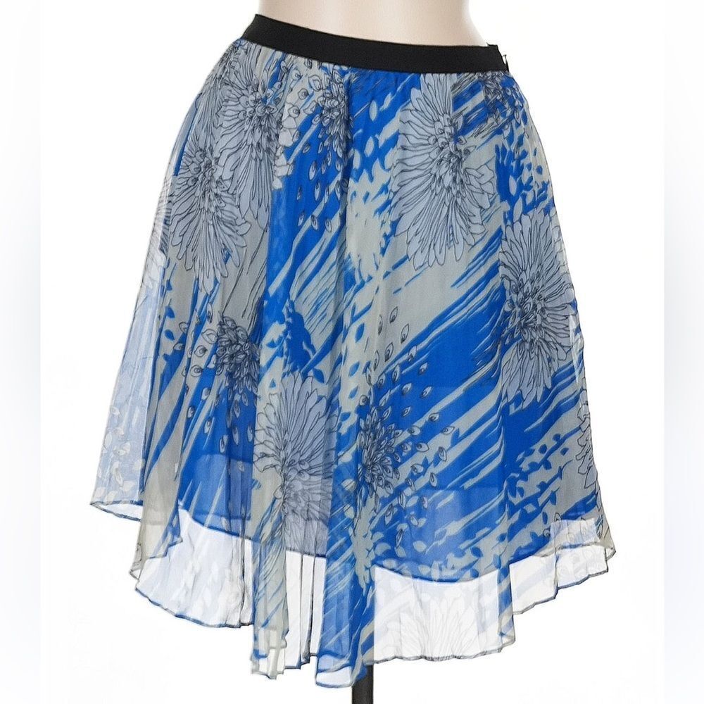 MISS WU Jason Wu Skirt Blue Black chiffon Lined Short Size 6